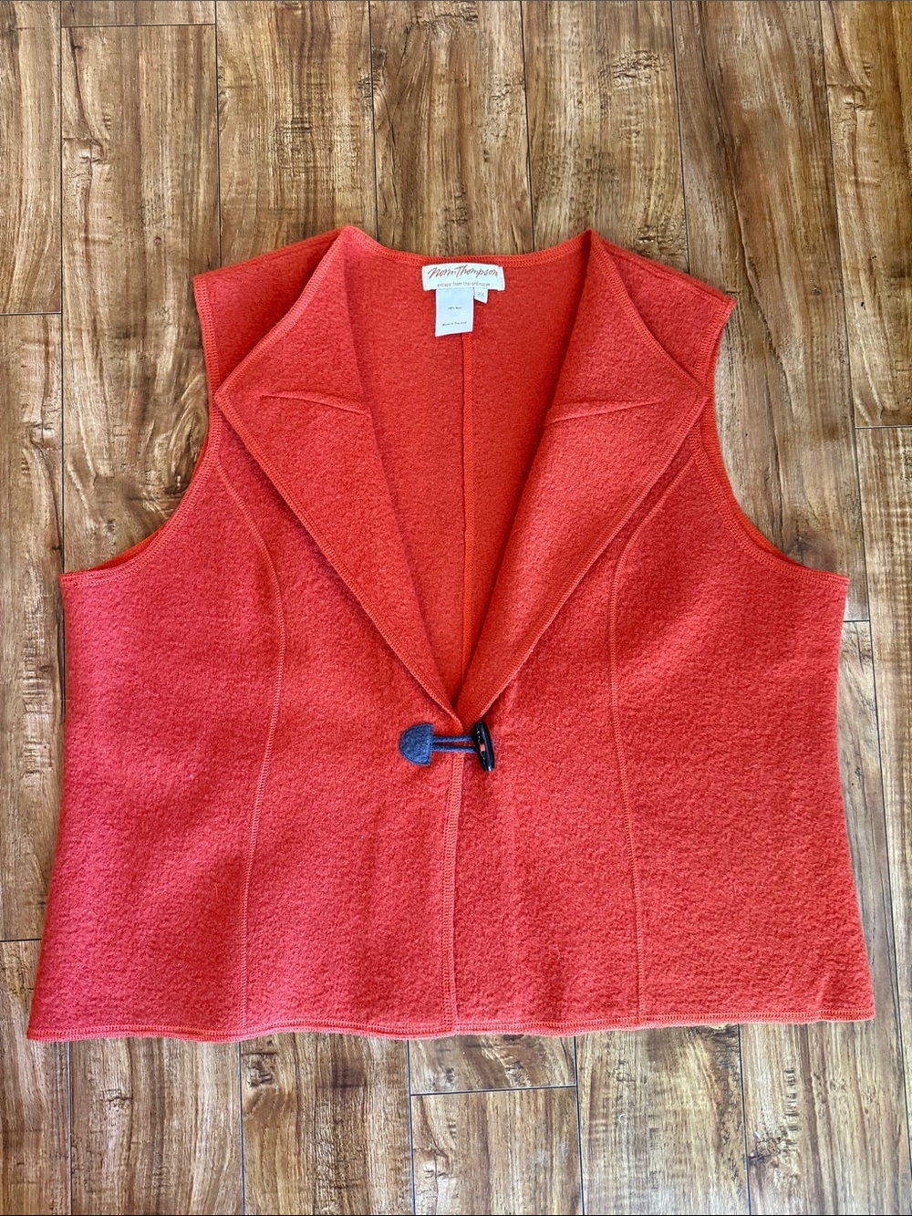 Norm Thompson Women’s Orange Wool Vest Sleeveless Size 2X